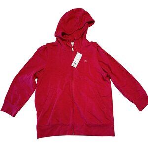 NWT Lacoste Sport Red Long Sleeve Full Zip Hoodie Jacket Size 6 T38